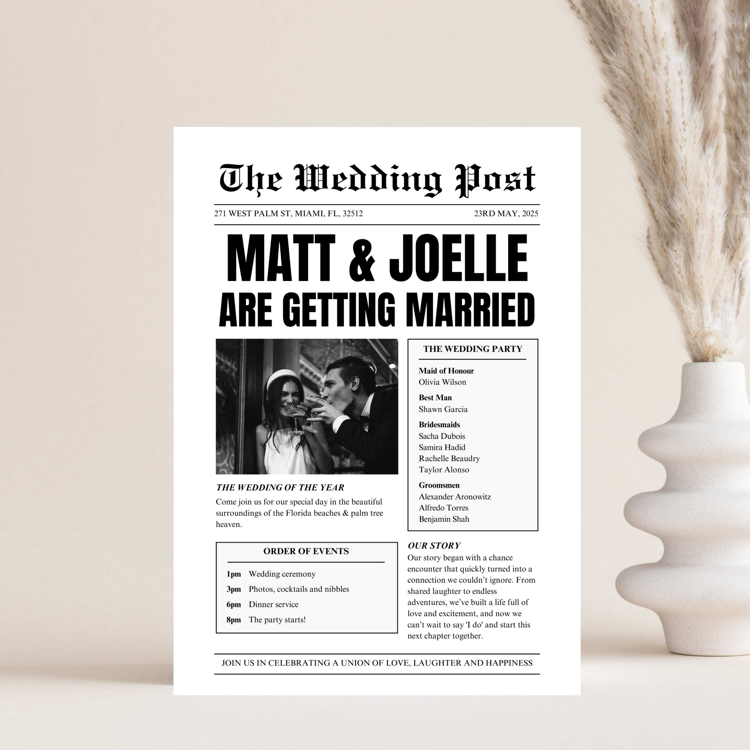 Creative Vintage Newspaper Wedding Invitation Idea
