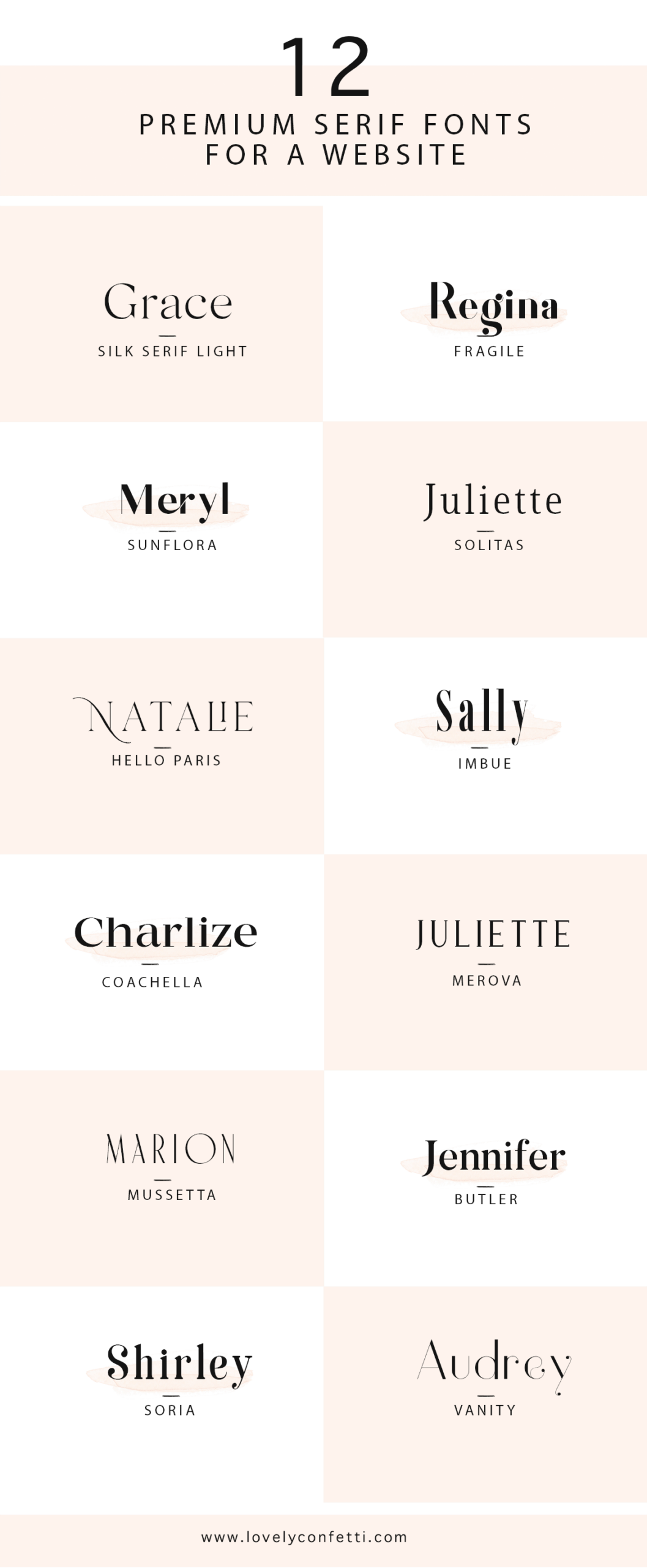 12 premium serif fonts for a website