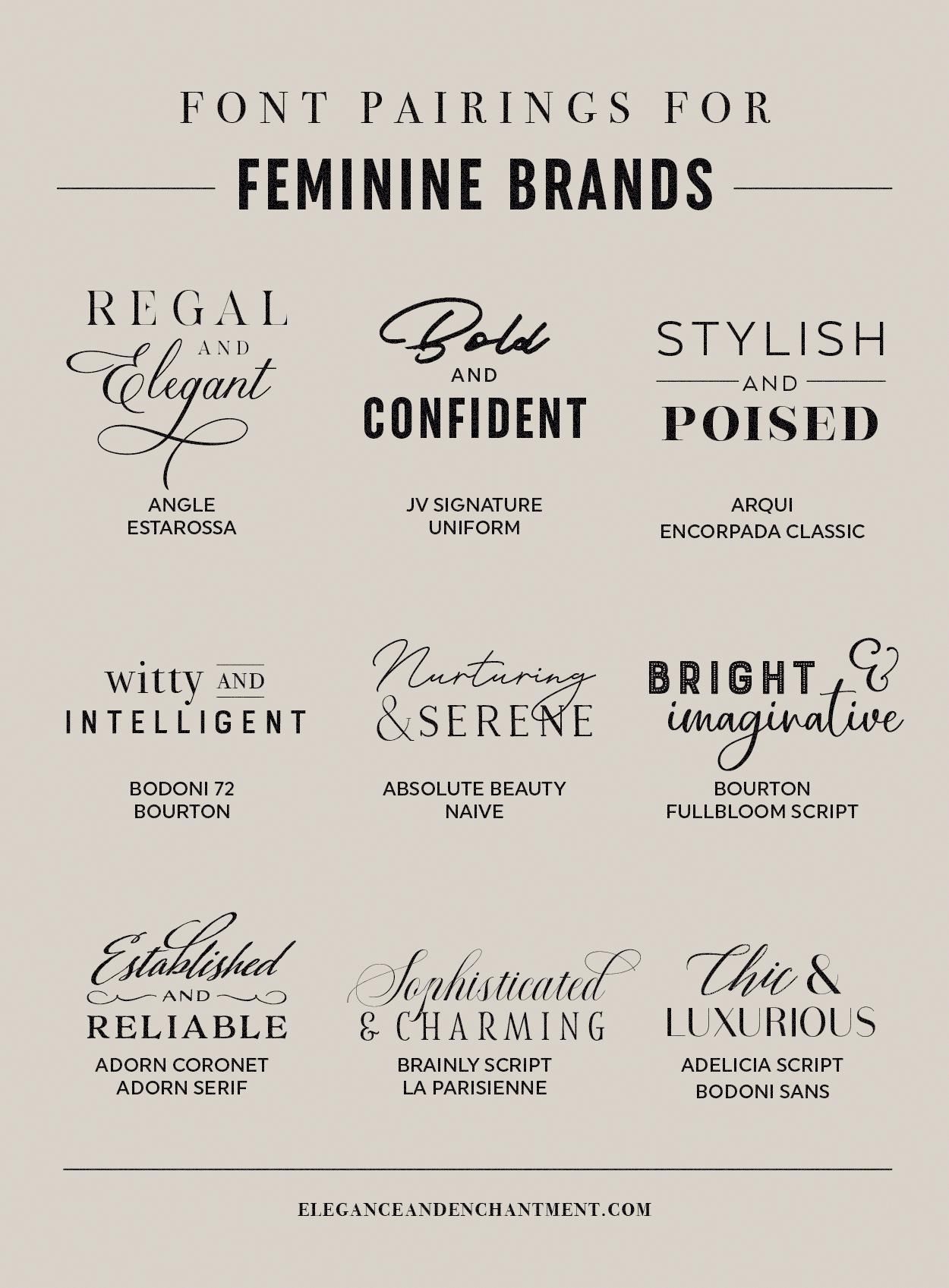 Elegant Font Pairings for Feminine Brands: Cursive & Aesthetic Fonts