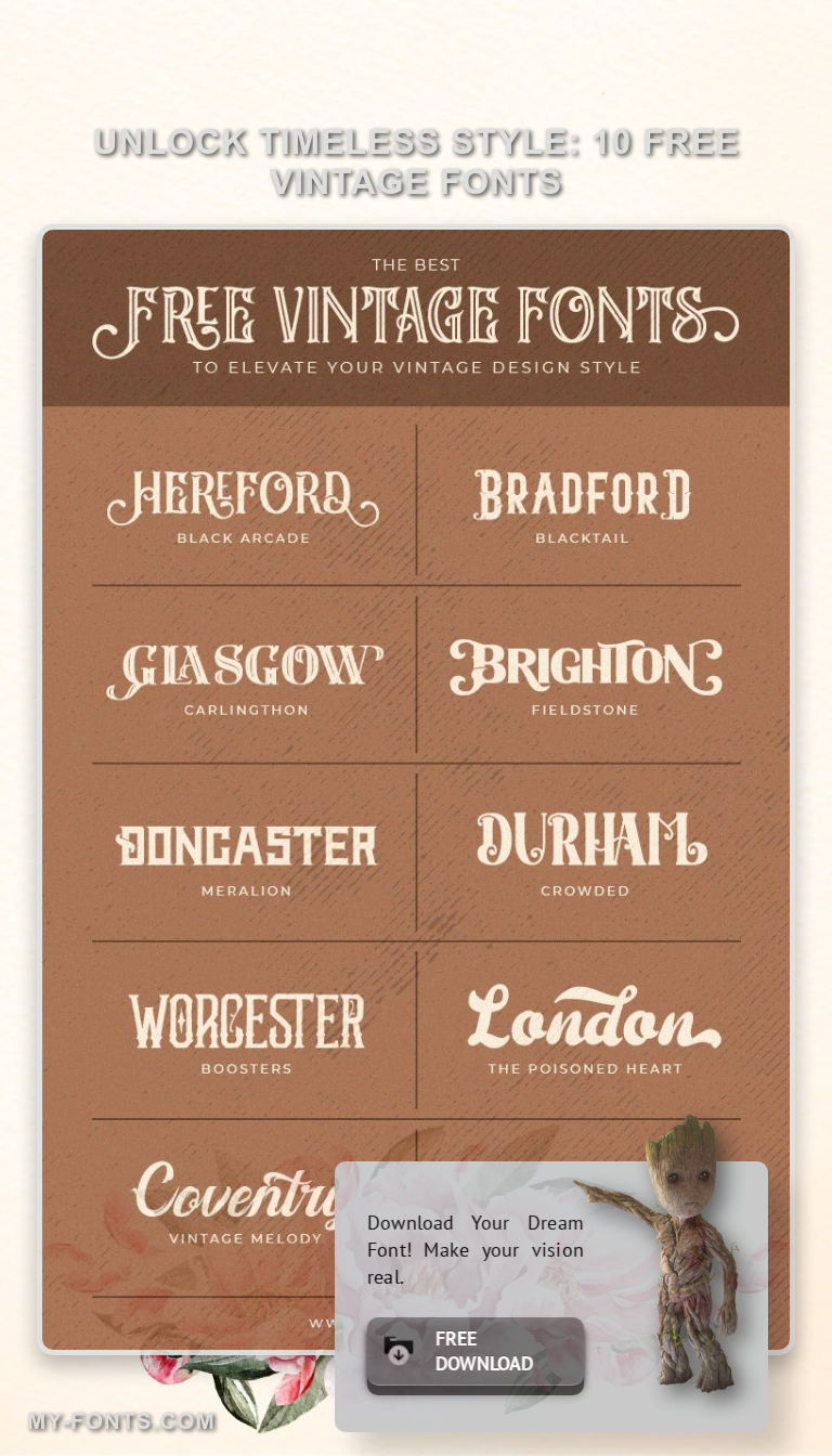 Unlock Timeless Style with 10 Free Vintage Fonts for Elegant Design👌