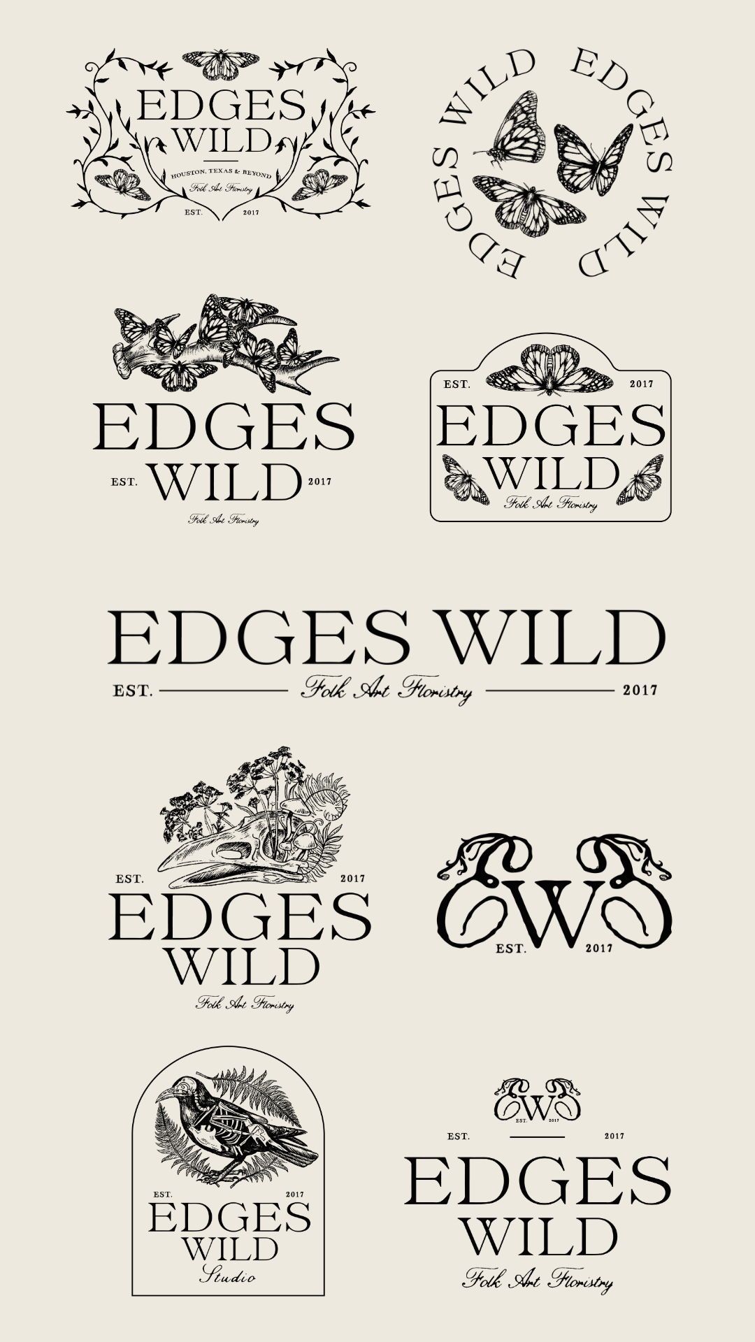 Dark Nature Logo Design for Folklore Inspired Florist, Dark Nature, Dark Academia, Gothic Branding