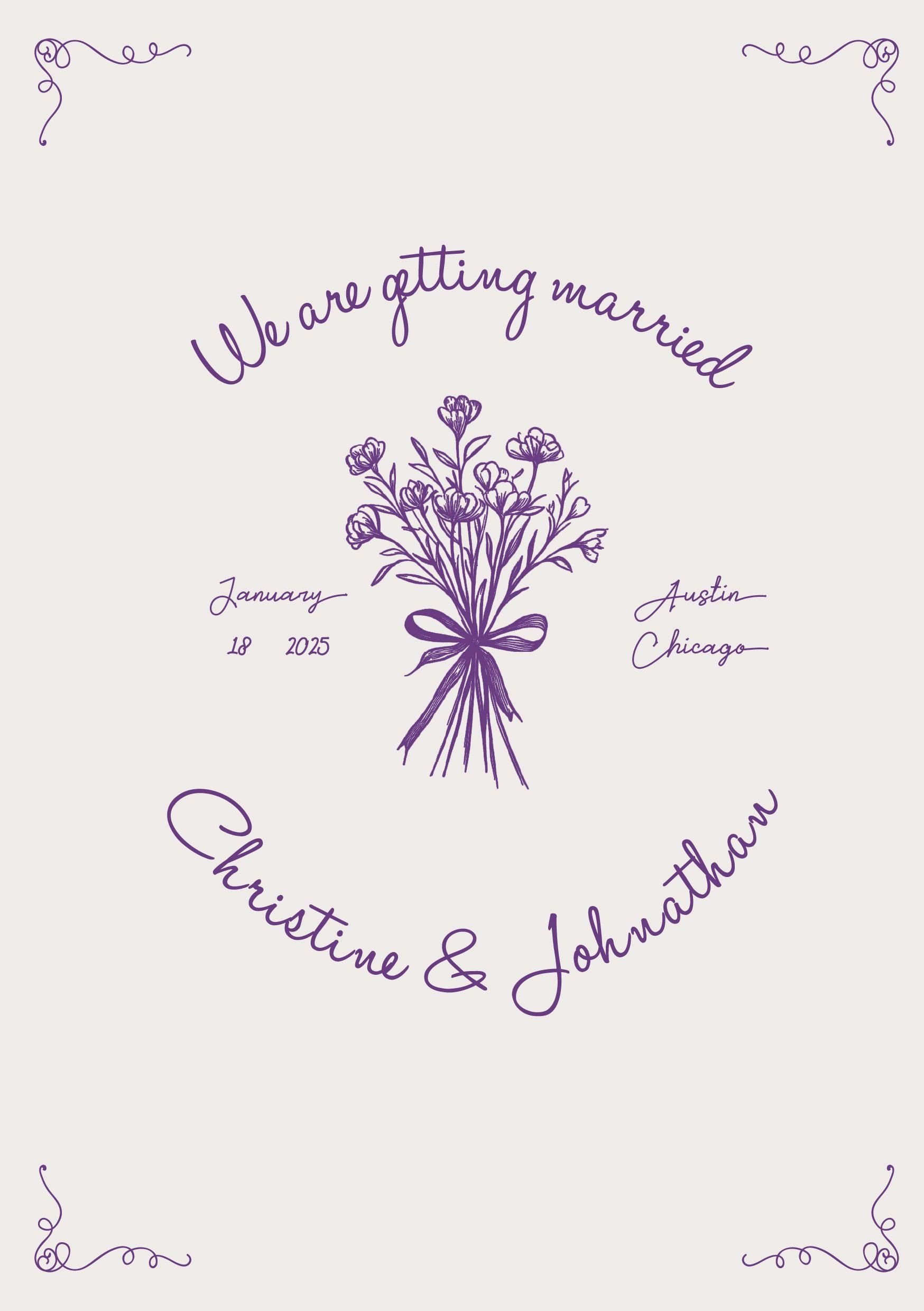 Wedding Invitation Template Hand Draw