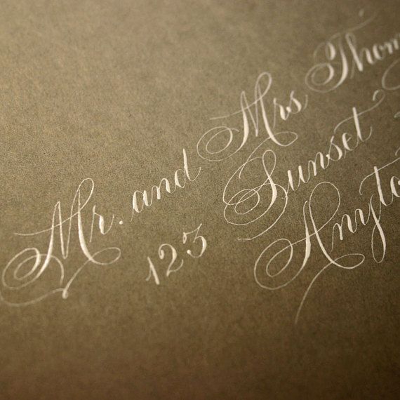Calligraphy Wedding Envelope Addressing, Flourished Spencerian, by Hand — Etsy