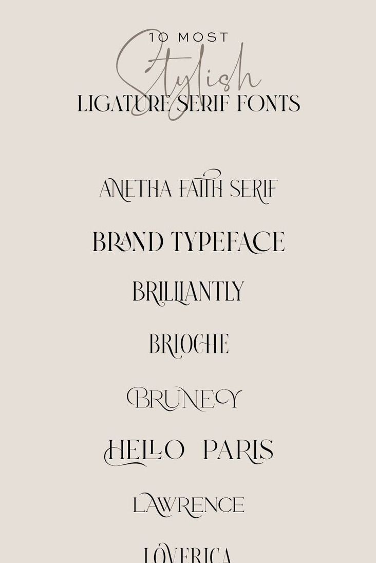 Top 10 Stylish Ligature Serif Fonts for Branding