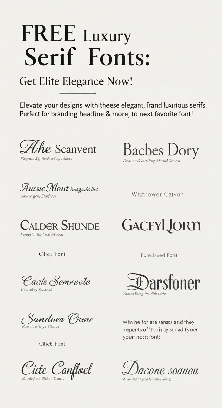FREE Luxury Serif Fonts: Get Elite Elegance Now!