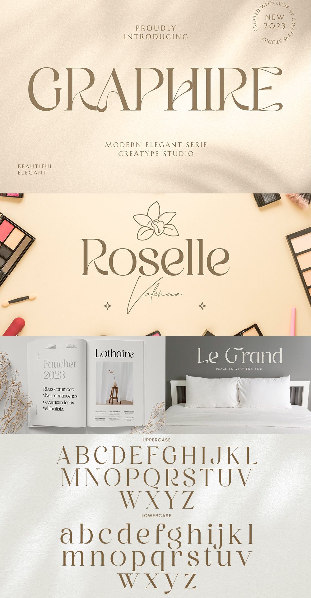 Graphire Modern Elegant Serif Font | Elegant serif fonts, Serif logo design, Luxury font☺