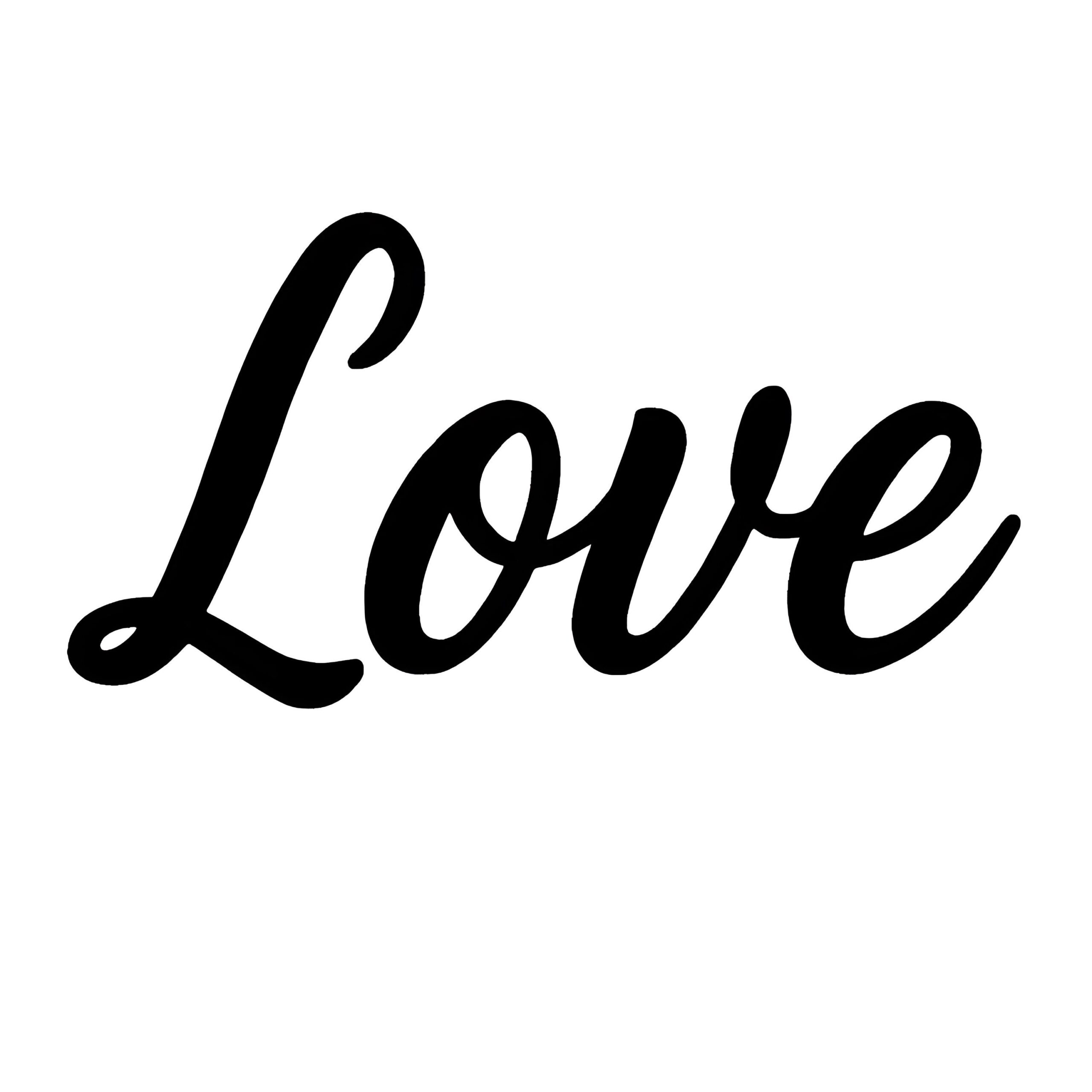 Clipart mot amour élégant pour sublimation — téléchargement immédiat pour des projets romantiques et affectueux