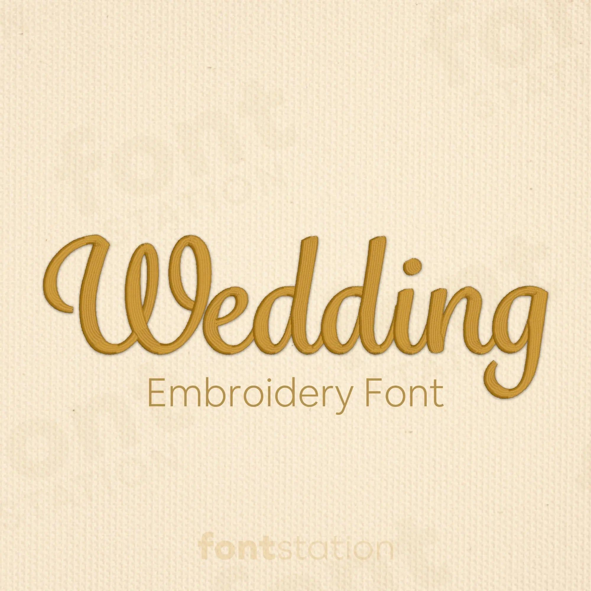 Wedding Embroidery Font