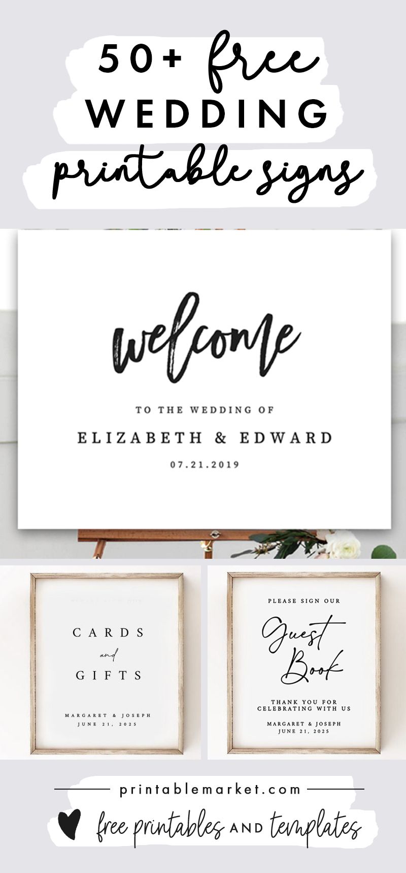 50+ Free Wedding Sign Printables