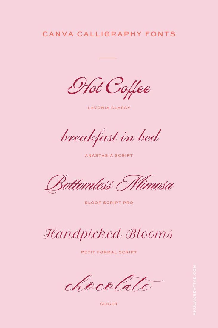 Canva Calligraphy Font Inspiration | AKULA KREATIVE