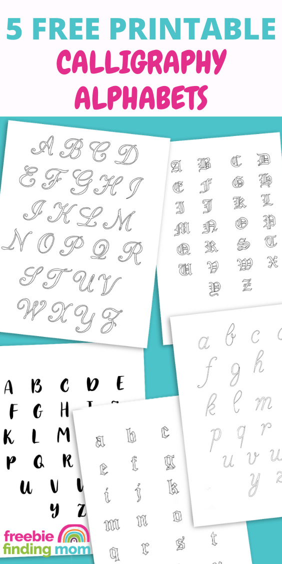 5 Free Printable Calligraphy Alphabets