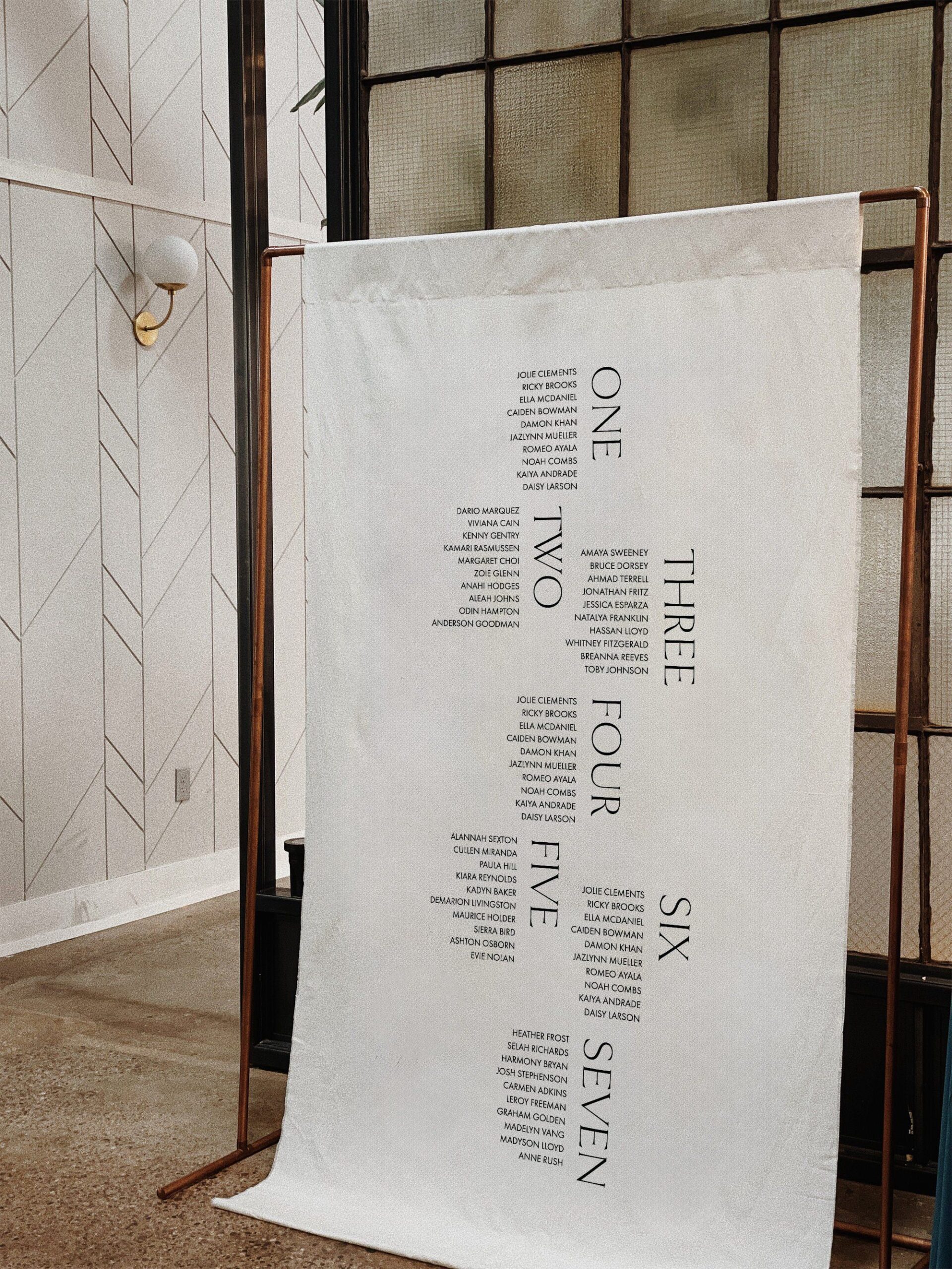 Margot Seating Chart Banner