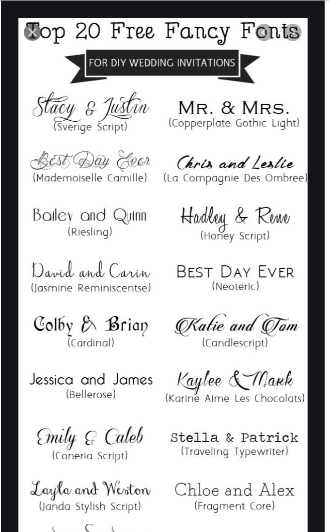 Top 20 Free Fancy Fonts for DIY Wedding Stationery