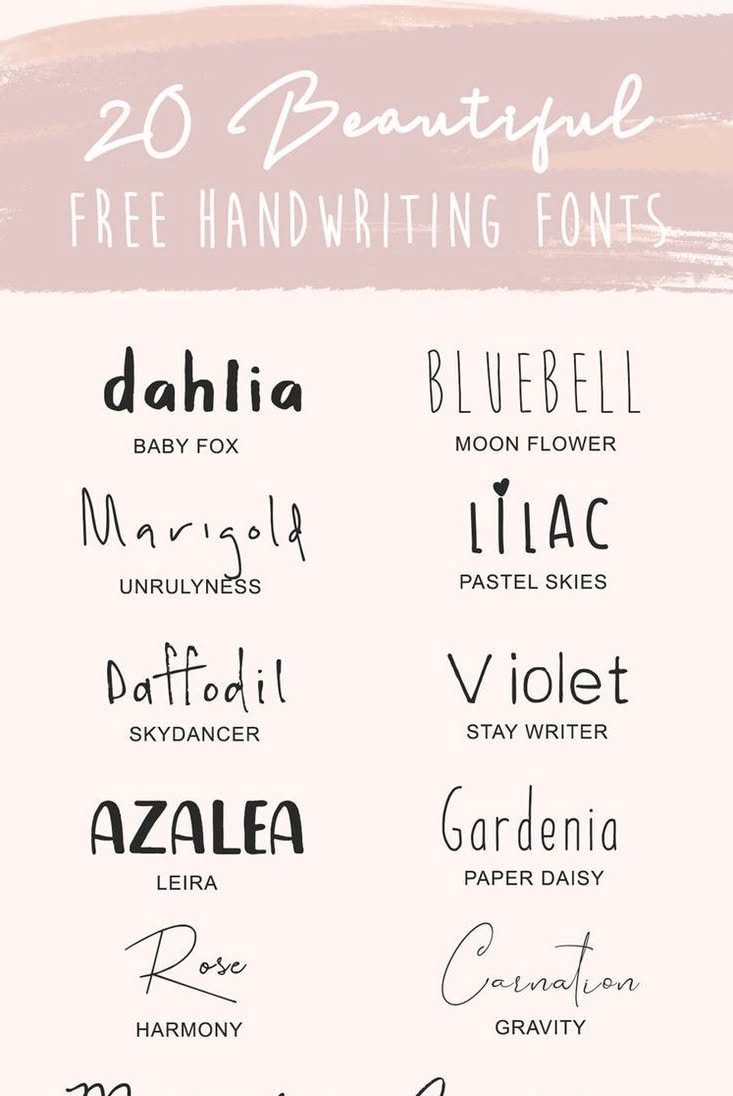 20 Free Favorite Handwriting Fonts for Your Creative Business