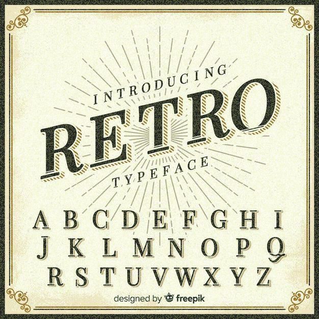 Vintage Alphabet Vector Graphic