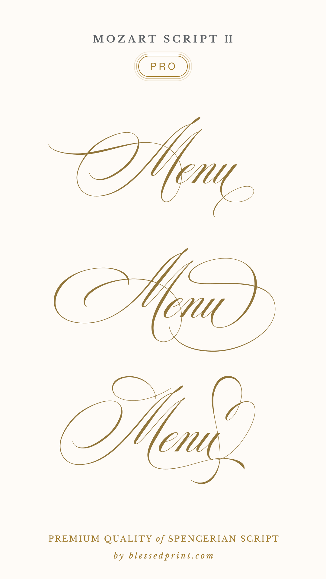 Luxury Calligraphy Menu Script – Mozart Script II Pro