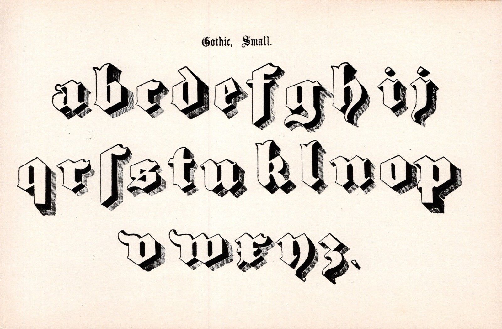 Antique 1906 Alphabet Print Gothic Letter Font Calligraphy Wall Art Decor6204c | eBay