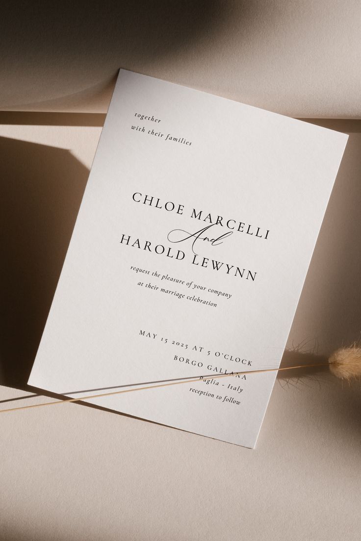 Modern Classic Wedding Invitation