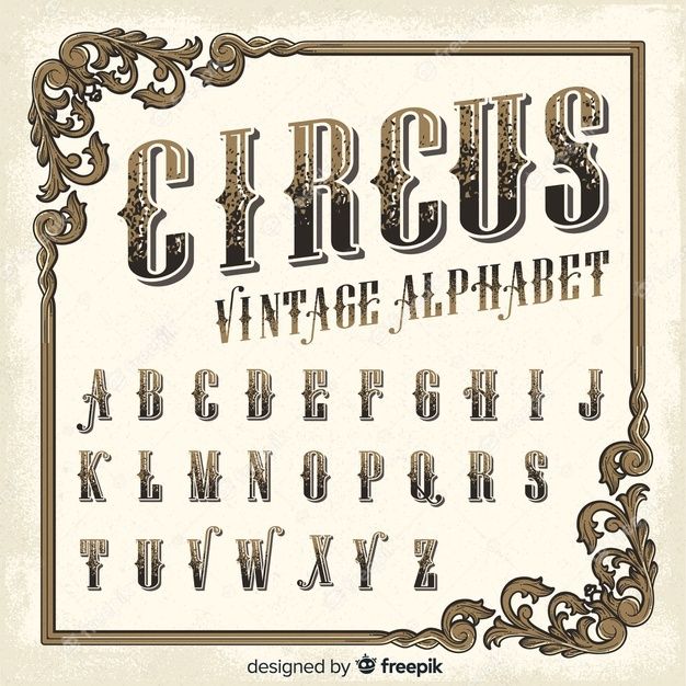 Vintage circus alphabet | Premium Vector