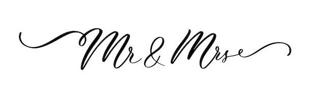 Mr and mrs black vector brush calligraphy banner | Premium Vector