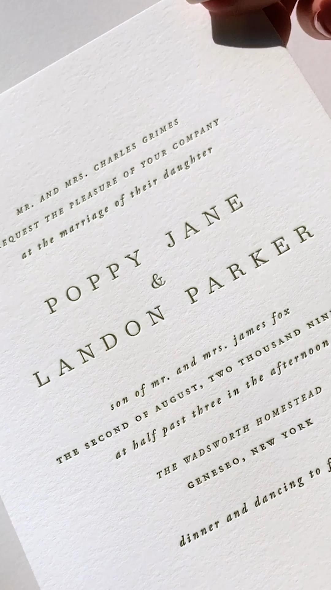 Shop Timeless Letterpress Wedding Invitations