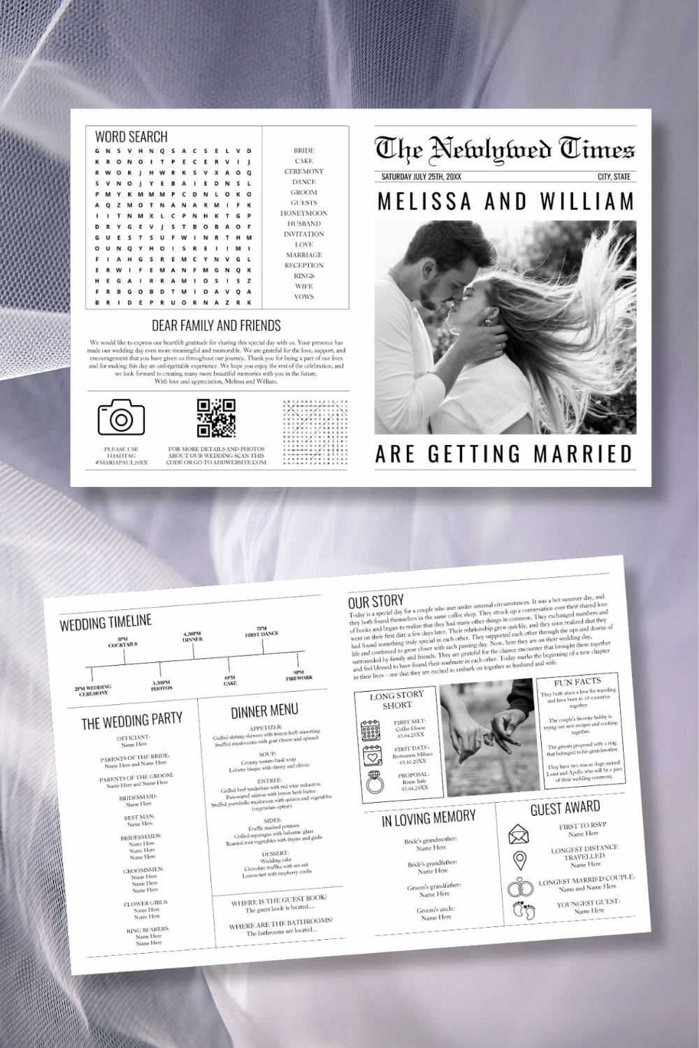 Creative Newspaper Style Wedding Program Ideas Youll Love