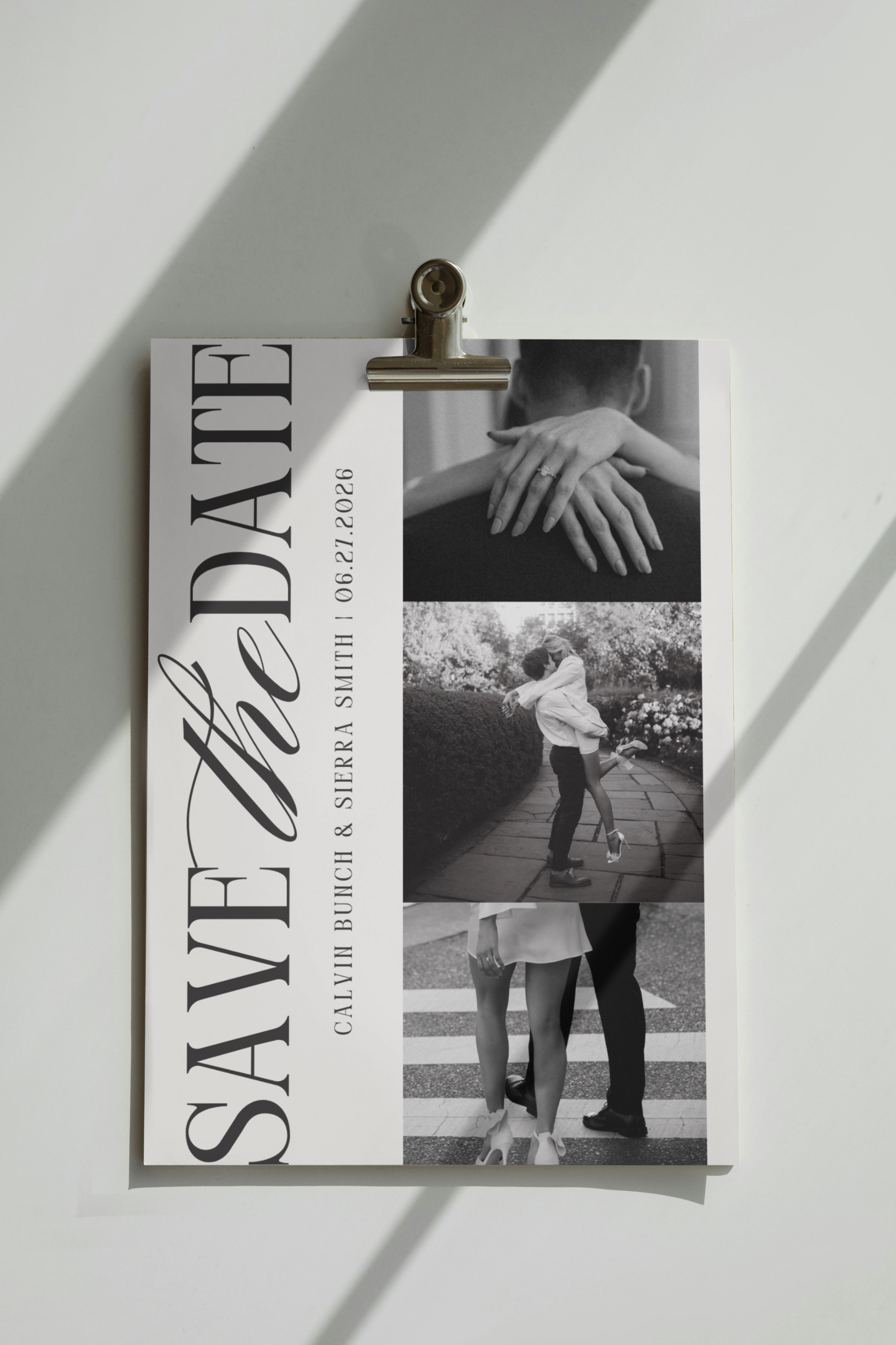Modern Black and White Save the Date