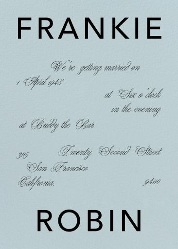 Details in the Script — Wedding Invitation