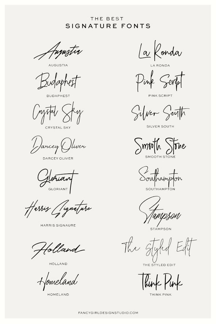 The Best Signature Fonts | Fancy Girl Designs — Typography Fonts & Graphic Design Typography