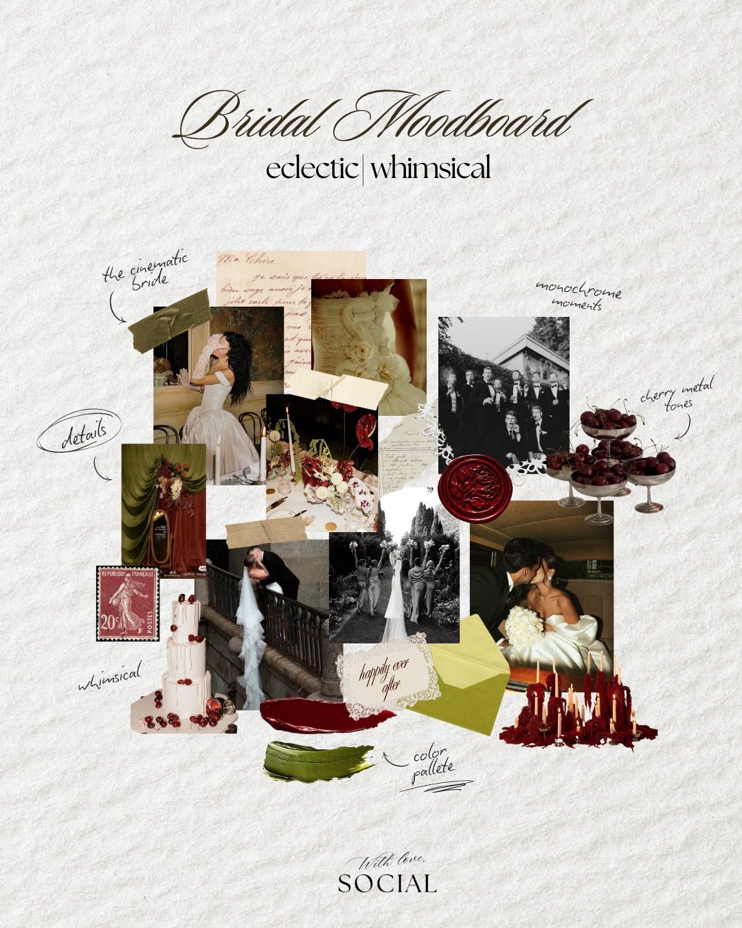 Burgundy bridal mood board 🥀