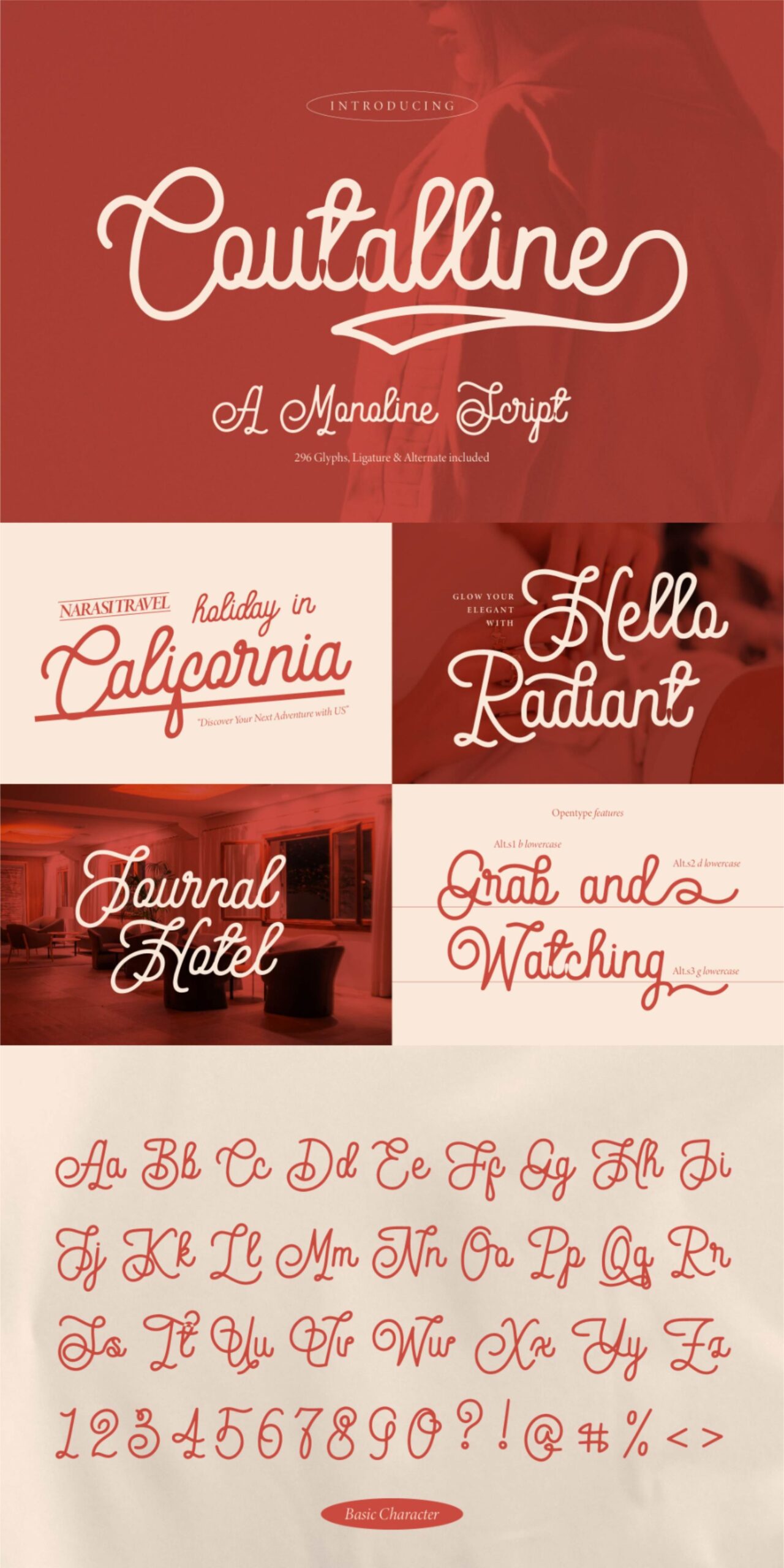 Coutalline | Monoline Script