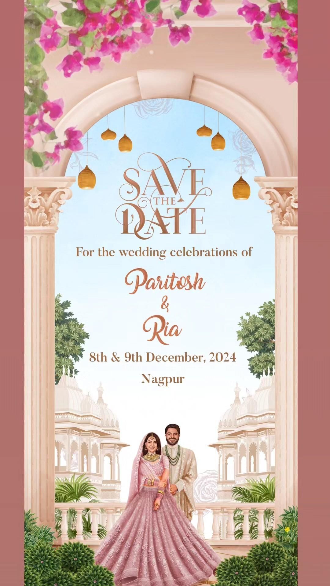 Traditional Save the Date Invite — Simayan Studios | Digital Invitations