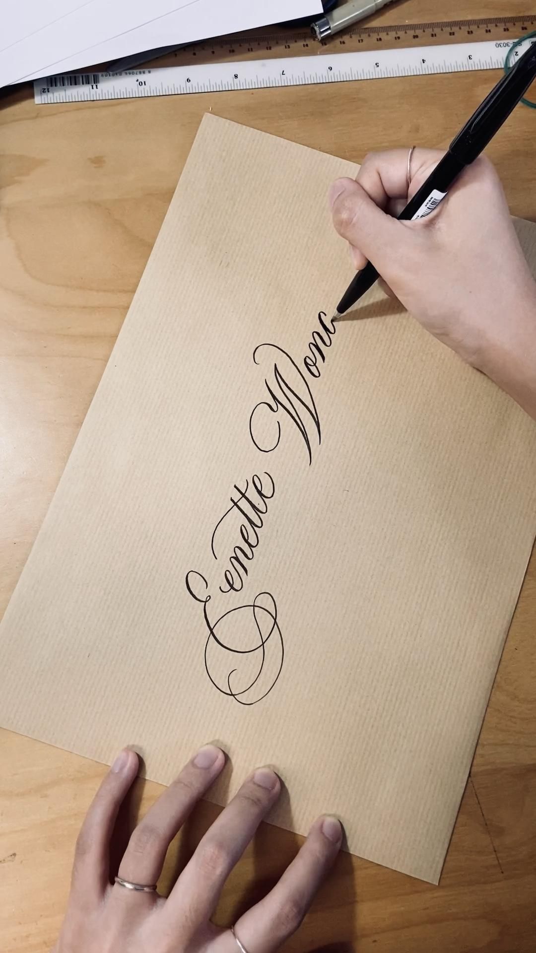 Brush Calligraphy Name Flourishing Video