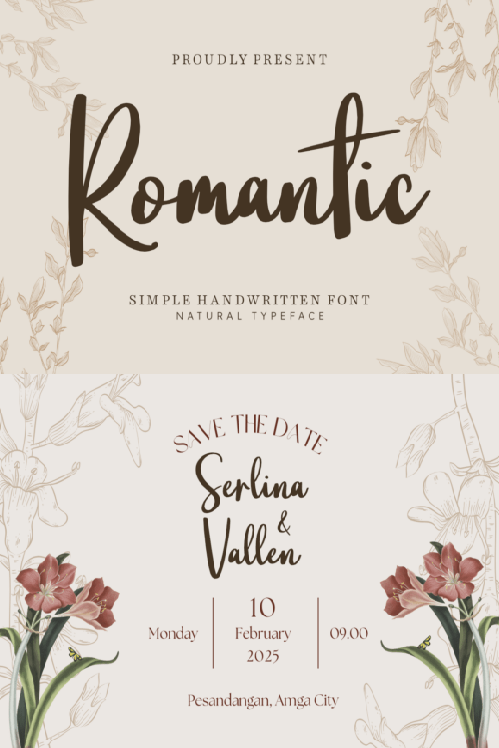 Romantic Font: Exquisite Handwritten Script for Wedding Cards and Branding