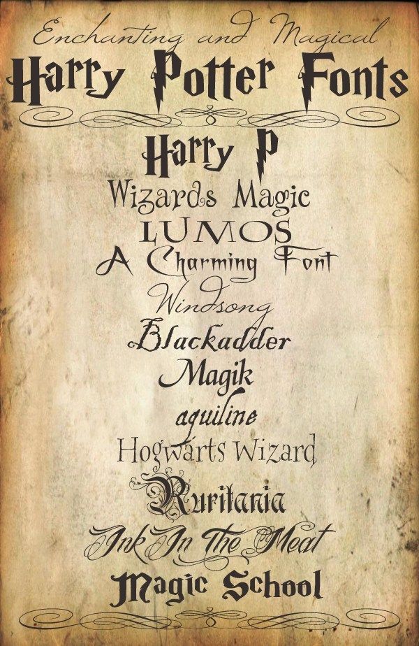 7 Enchanting & Magical Harry Potter Fonts – Scrap Booking