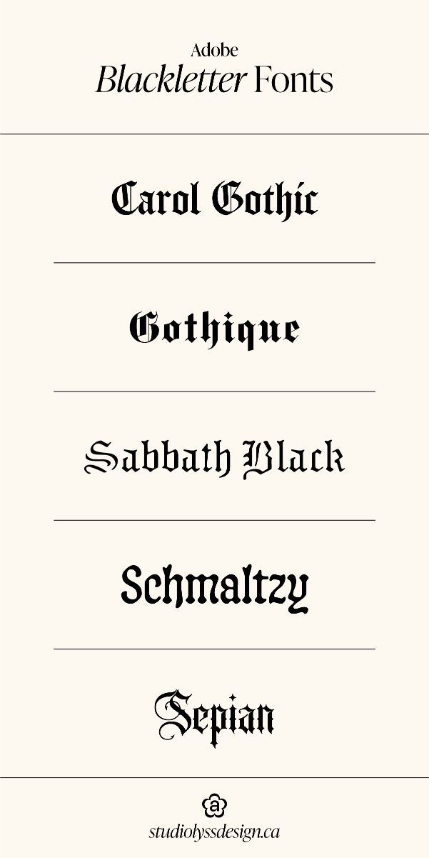 Best Gothic Fonts and Lettering for Design, Tattoos, and Canva