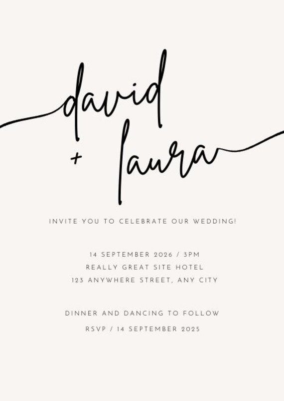 Elegant Wedding Invitation — Fully Customisable