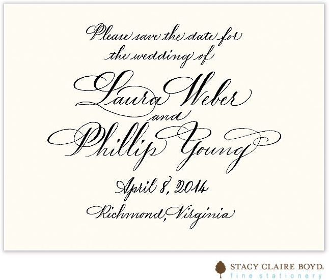 Stacy Claire Boyd — Save The Date Cards (CalligraphyA)