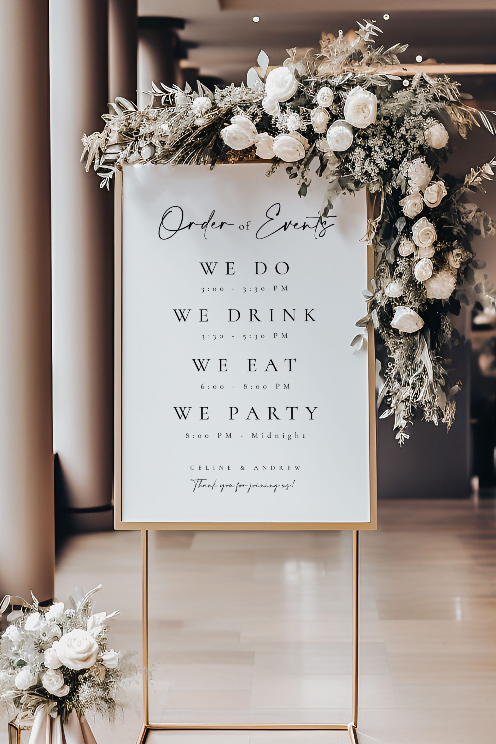 Elevate Your Wedding Day with a Modernist Timeline Sign!