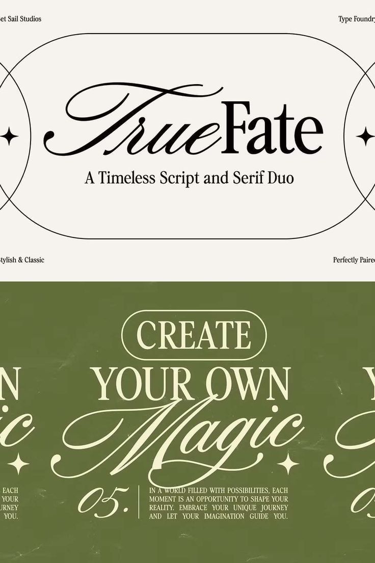 True Fate Script & Serif Font Duo — Leasted — Graphics Template Resources