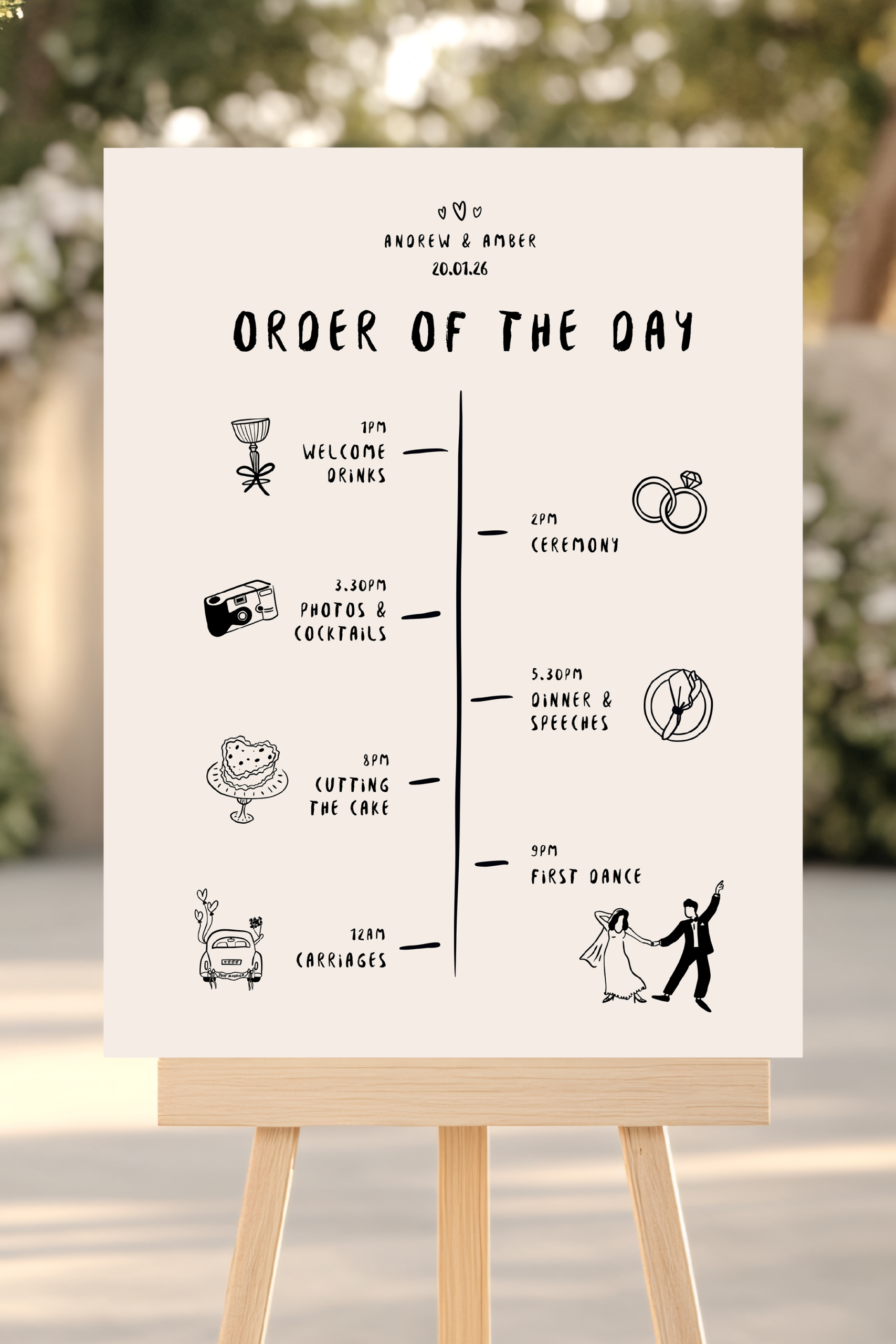 ORDER of EVENTS SIGN Template