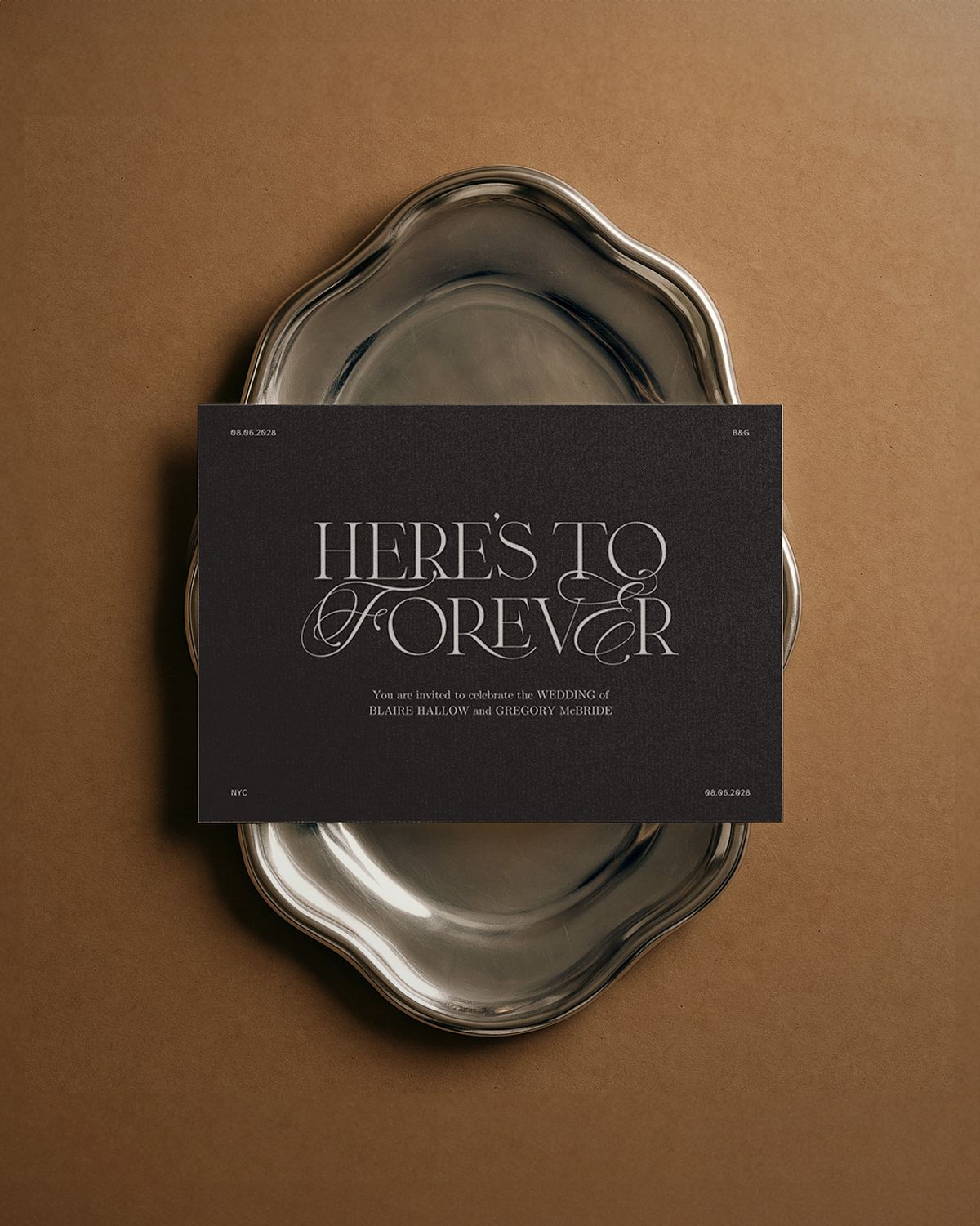 Wedding Invitation Template | Here’s to Forever Typography | Customisable Design and Details | Digital Template — Etsy