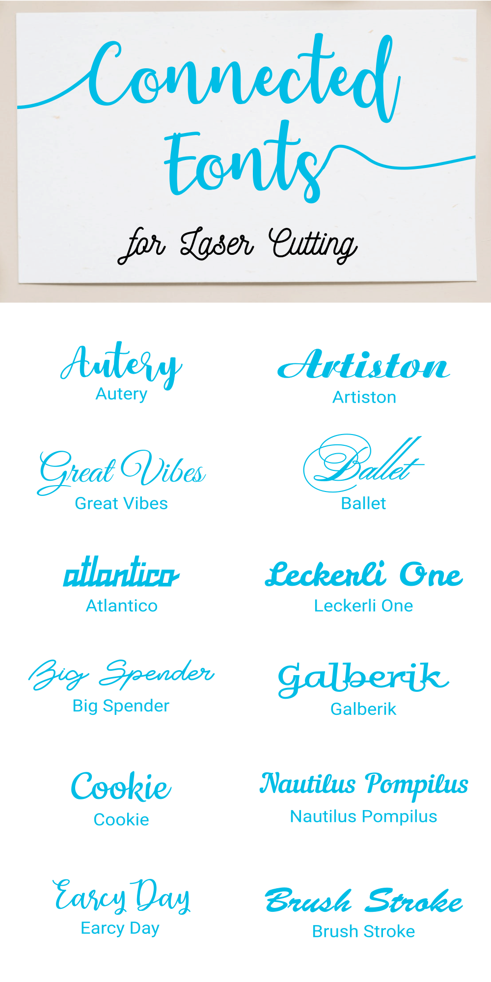 Free Connected Fonts for Laser Cutting