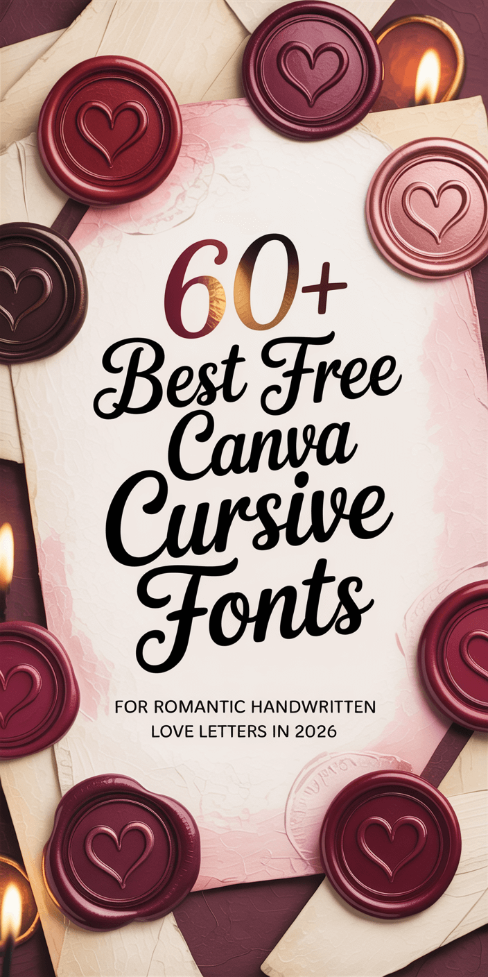 60+ Best Free Canva Cursive Fonts for Romantic Handwritten Love Letters in 2026