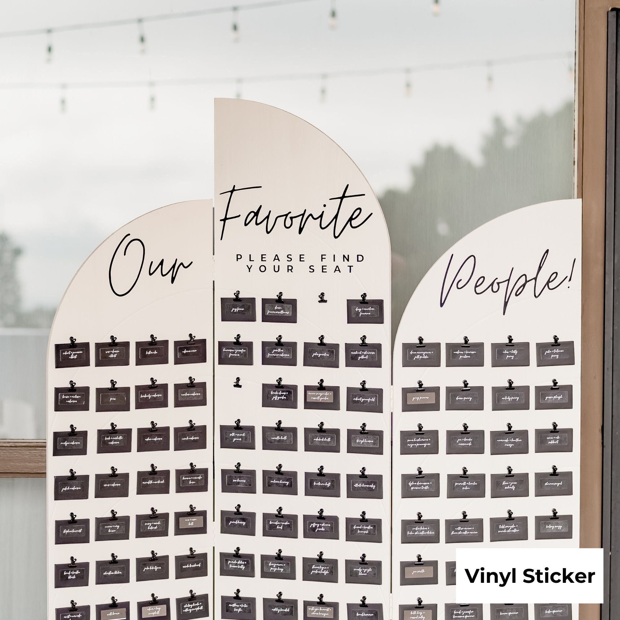 Wedding Seating Chart Vinyl Letter Sticker  — See Description for Size