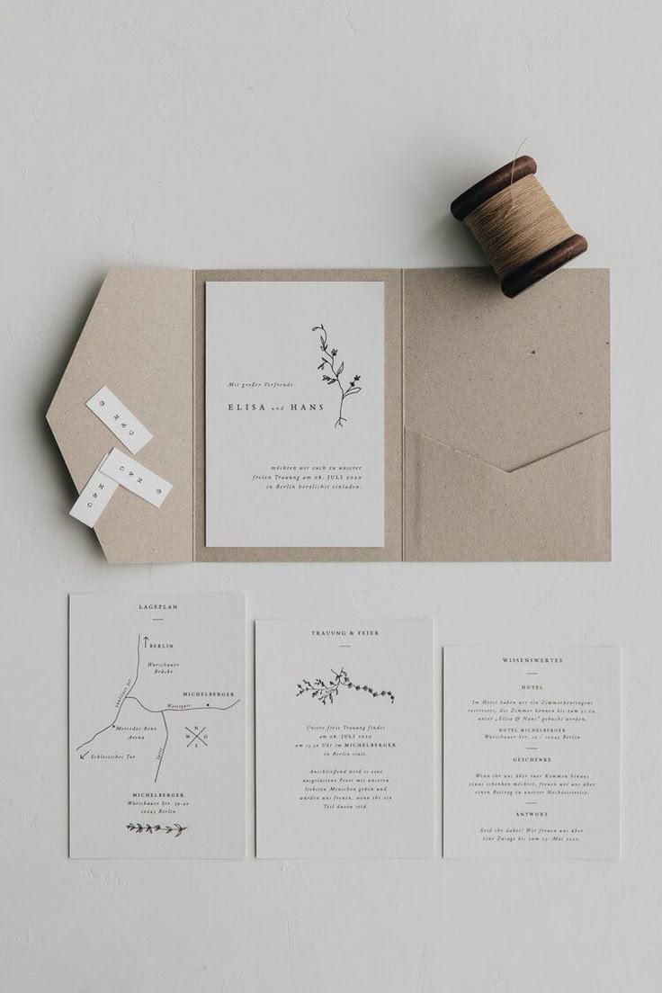 5×7 Trifold Wedding Invitation, pre-made A7 Pocket invitations, 25 per package