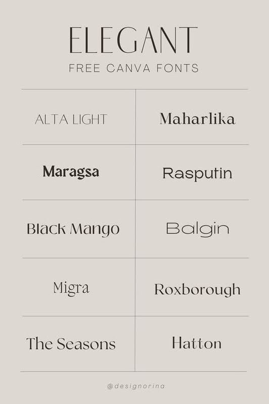 Canva Fonts for Elegant Webpage Design