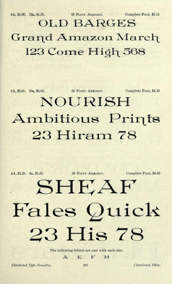 Catalogue and book of specimens of type faces and printing material and machinery : Cleveland Type Foundry : Free Download, Borrow, and Streaming : Internet Archive