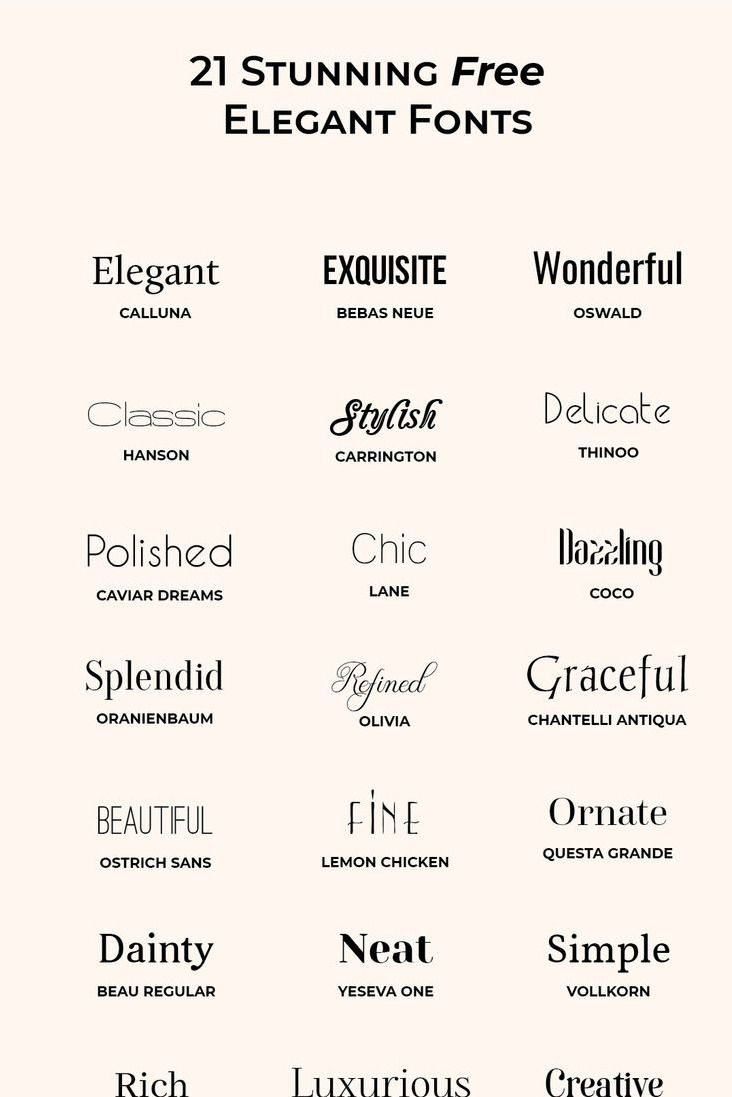 20 Beautiful and free elegant fonts