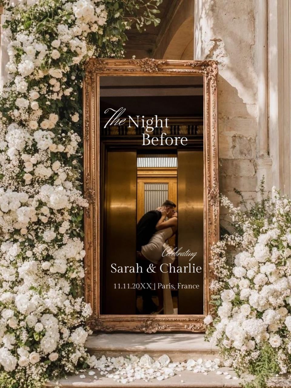 Panneau de bienvenue pour le réveillon du mariage | Modèle de toile de dîner de répétition modifiable